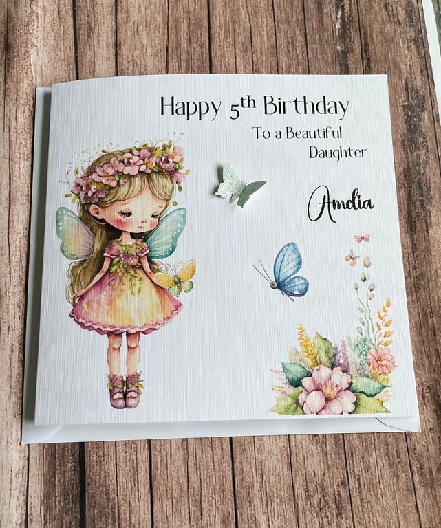 Personalised Birthday card For Girl Happy Birthday Daughter Granddaughter Niece 