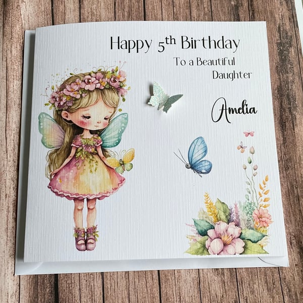 Personalised Birthday card For Girl Happy Birthday Daughter Granddaughter Niece 