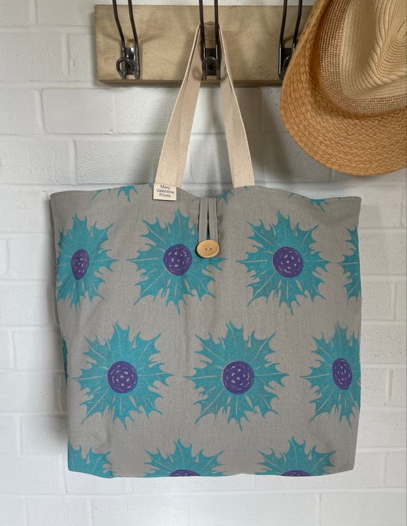 Sea Holly Beach Bag - Handprinted