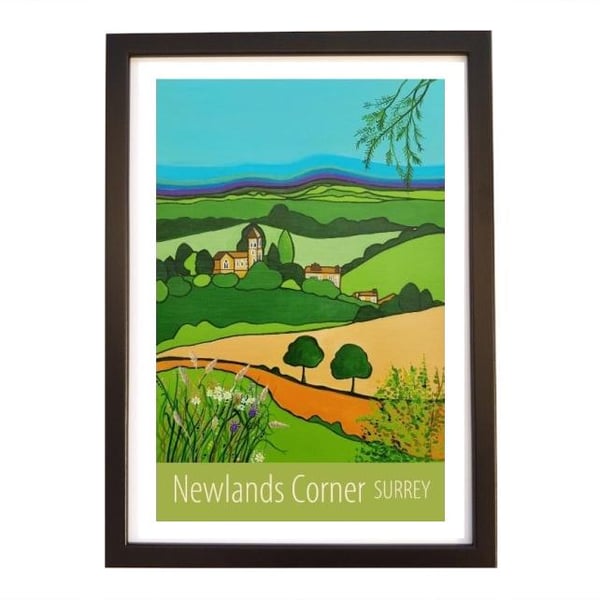 Newlands Corner travel poster print by Susie West