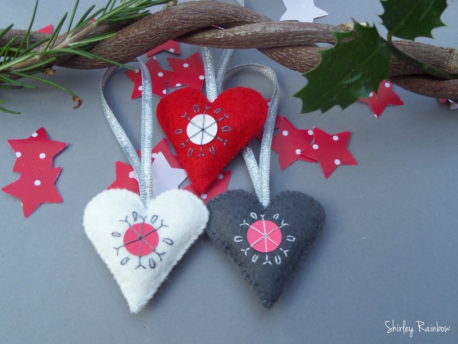 Set of 3 Snowflake Decorations 