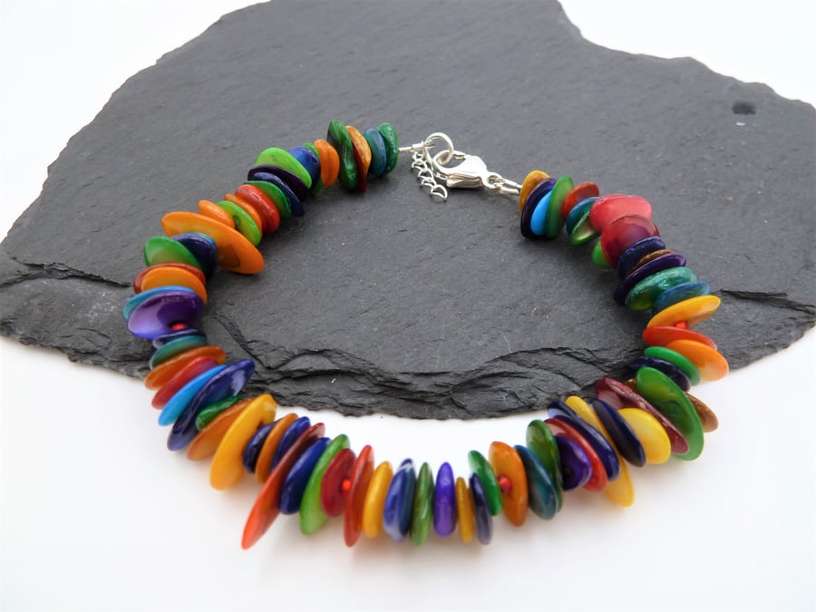 rainbow shell bracelet