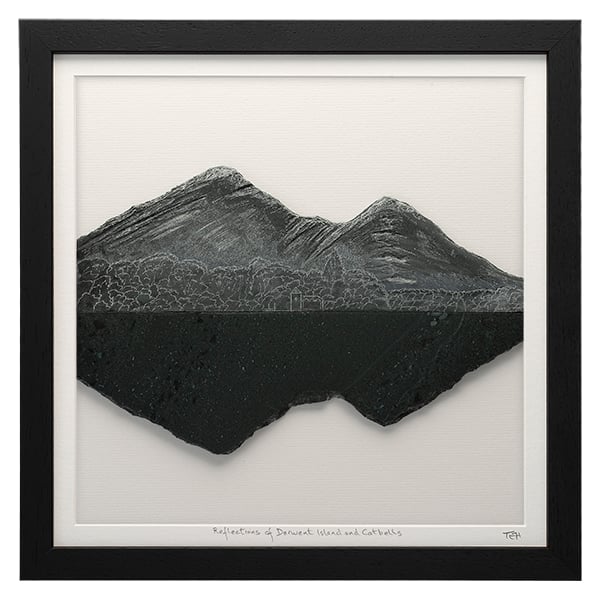 Reflections of Derwent Island and Catbells