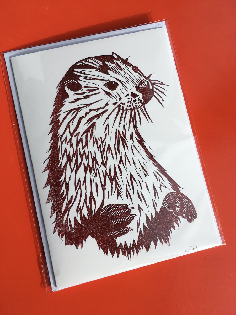 Otter greetings card - blank