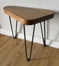 Modern Oak Side Table with Hairpin Legs Bean Shape - Image 2
