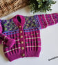 Designer Hand Knitted Baby Girl's Cardigan  9-18 months size - Image 2