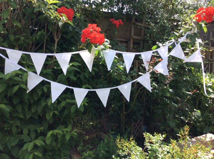 White Bunting -  perfect for any occasion, wedding bunting, party bunting