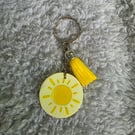 Hand-Painted Sunshine Wooden Keyring