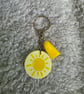 Hand-Painted Sunshine Wooden Keyring