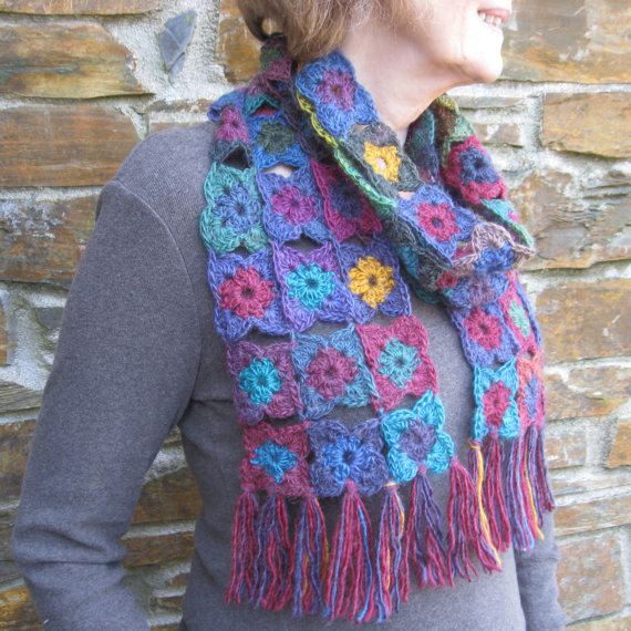 Crochet pattern. Scarf.  PDF crochet pattern. Photo tutorial.