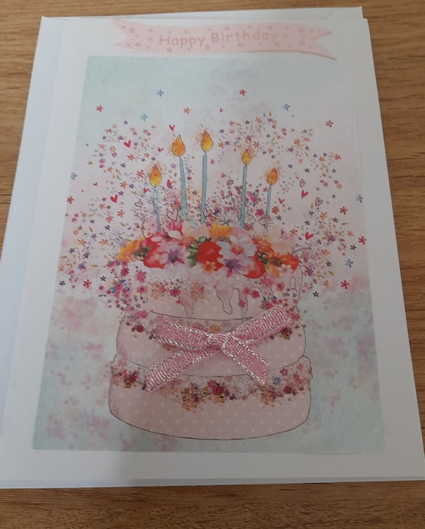HANDMADE BIRTHDAY CAKE, BIRTHDAY CARD.