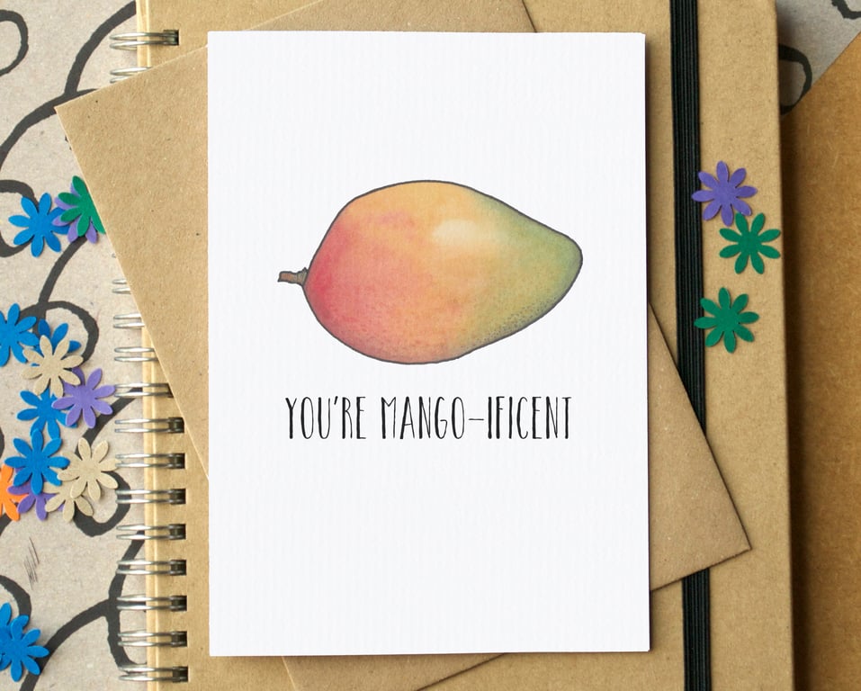 Funny "You're Mango-ificent" Love Card
