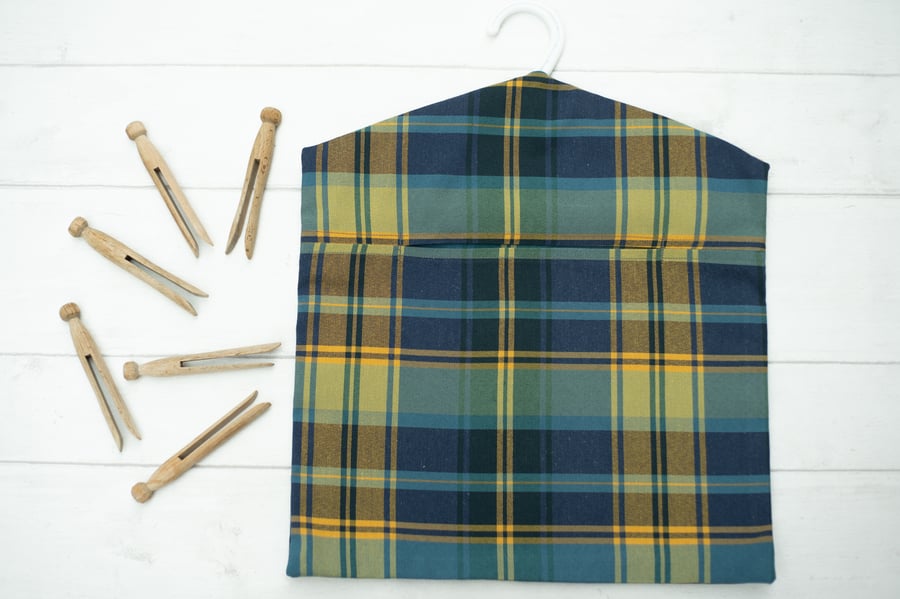 Tartan Check Cotton Peg Bag