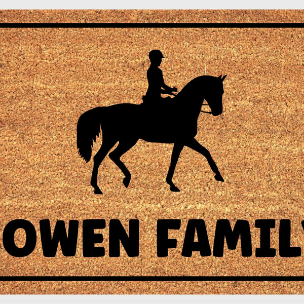 Dressage Door Mat - Personalised Horse Rider Welcome Mat - 3 Sizes