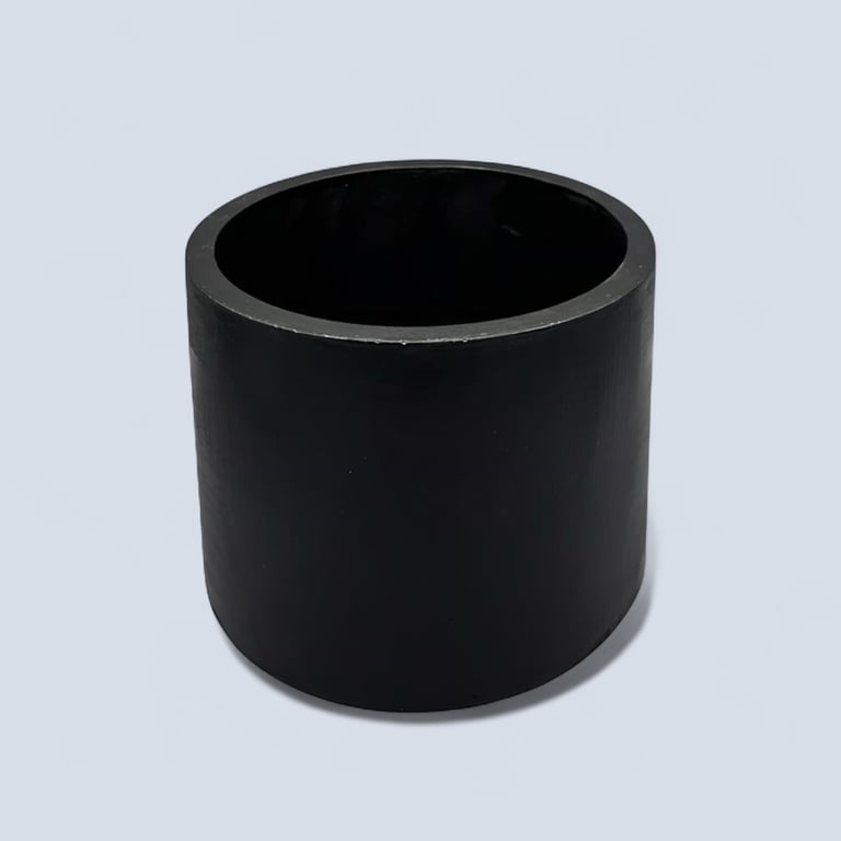 Hand Painted Large Black Plant Pot - Made from Premium Alpha Plaster (lpp12&13)