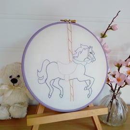 Carousel Horse Hooped Art