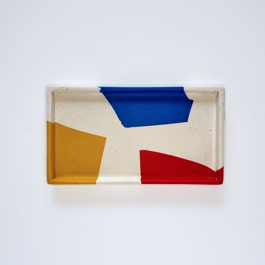 Chunky Terrazzo Jesmonite Tray – Small Concrete Jewellery, Trinket Dish, Scandi