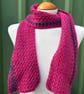 Handmade Fuchsia Pink Scarf with Purple Detail - Image 2