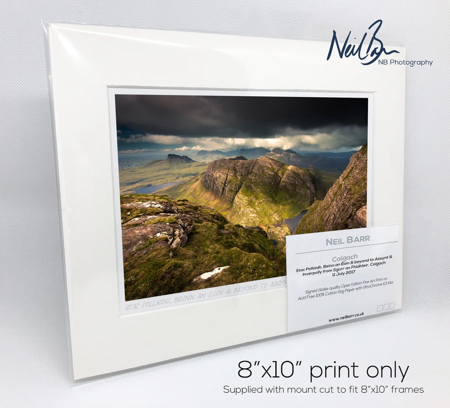 Stac Pollaidh & Beinn an Eoin from Sgurr an Fhidhleir - A5(10x8") Unframed Print