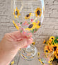 Wine Glass Hand Painted With Sunflowers  - Image 3