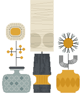 030 - Mid Century Vases Flowers and Lounge Lamp - Cross Stitch Pattern - Image 1
