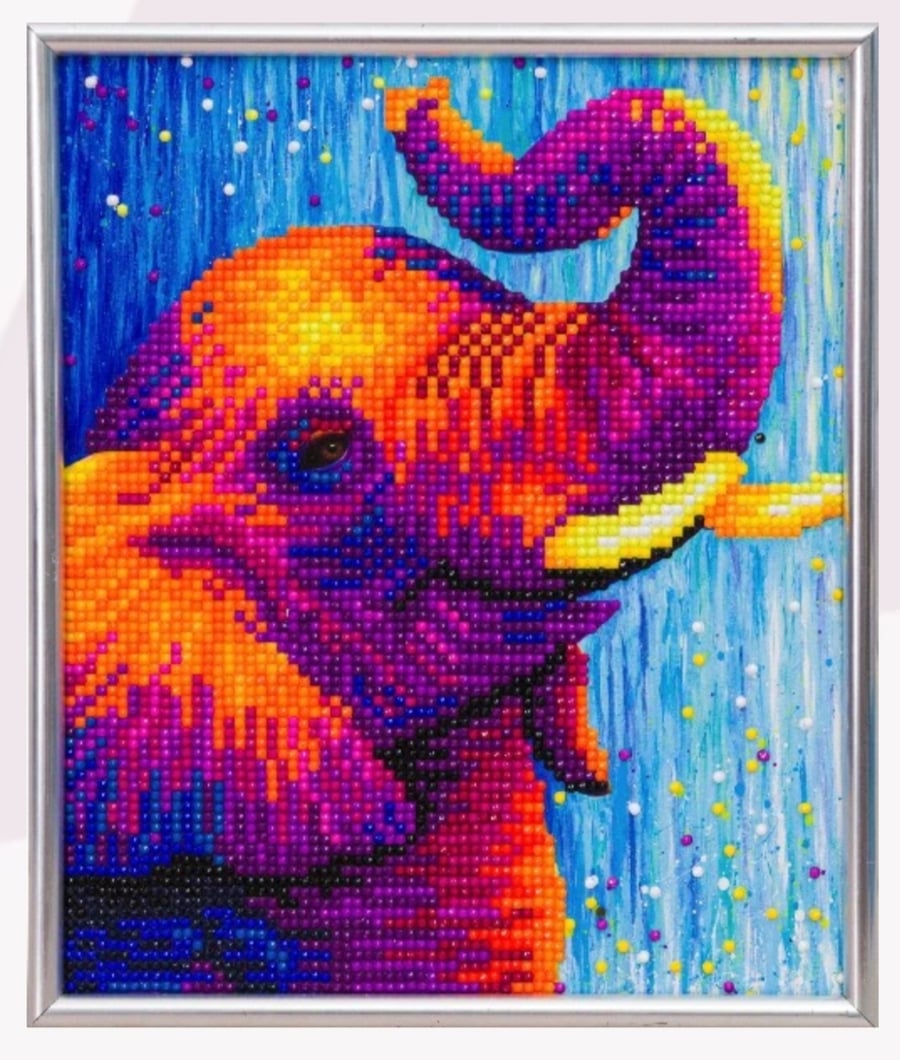 Elephant a4 framed.ed crystal art kit 