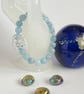 Stretchy Aquamarine Beaded Chainmaille Link Bracelet  - Image 10