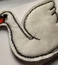 Embroidered Swan Bird Brooch