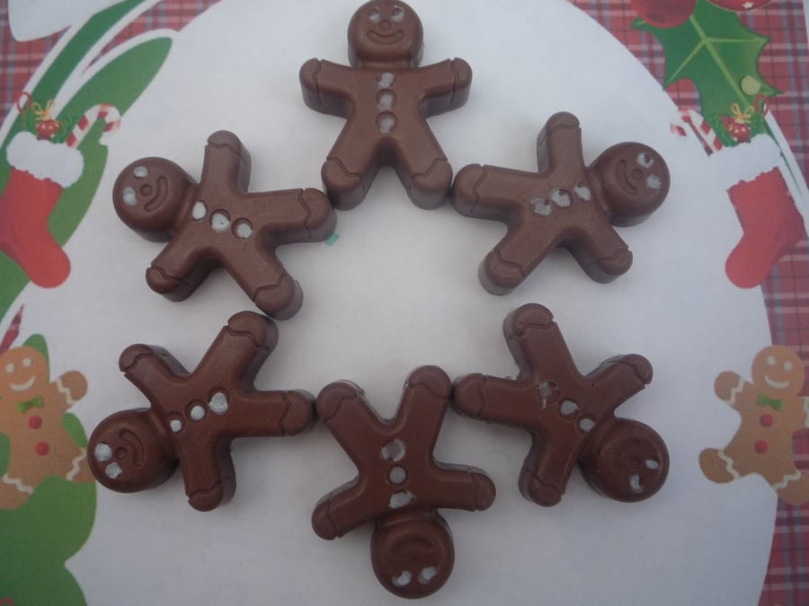 christmas gingerbread novelty childrens gift soaps x 6 handmade by soapKraft