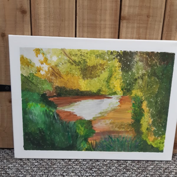 Woodland nature painting with pound 