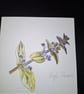 Original Handpainted Greetings Card- Bugle Flower