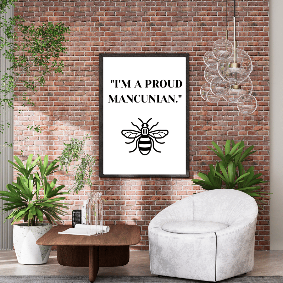Funny Manchester wall art printed quotes 