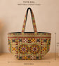 Handmade  Embroidered Cotton Shoulder Bag - Large Pakistani Artisan Tote Bag