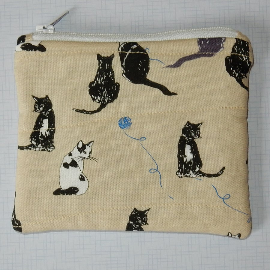 Coin purse Black and white cats