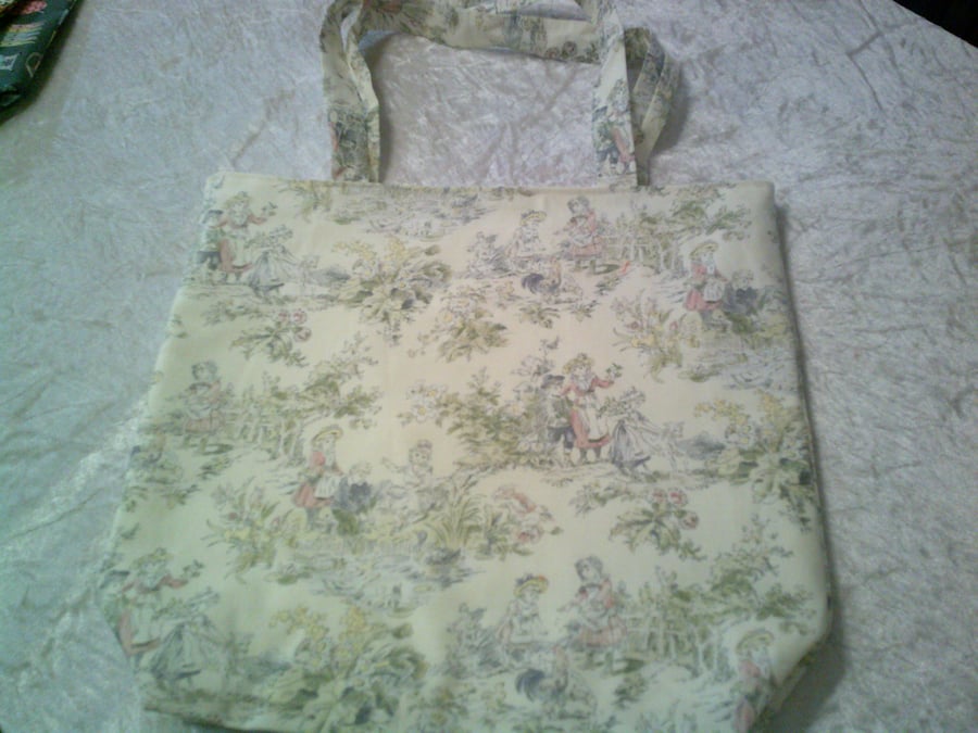 Vintage Style Figures Fabric Bag