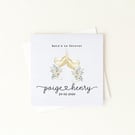 Champagne Toast Wedding Congratulations or Engagement Card - Custom Names & Date