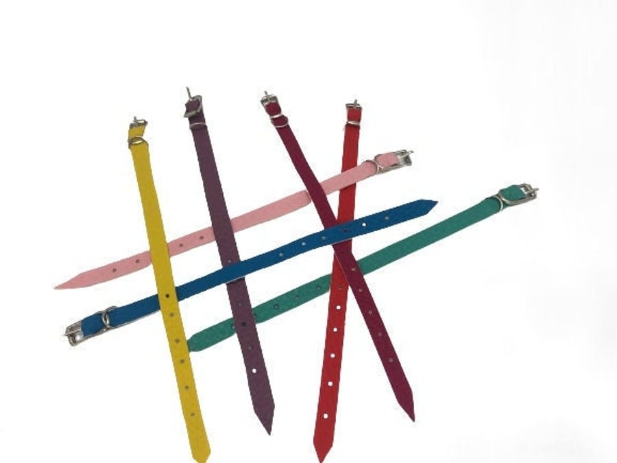 Collars - small faux leather ideal for needle felted dogs and cats