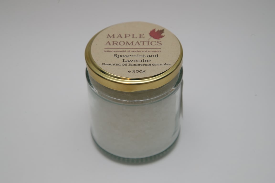 Maple Aromatics Spearmint and Lavender Essential Oil 200g Simmering Granules