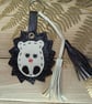 Real leather hedgehog keyring 