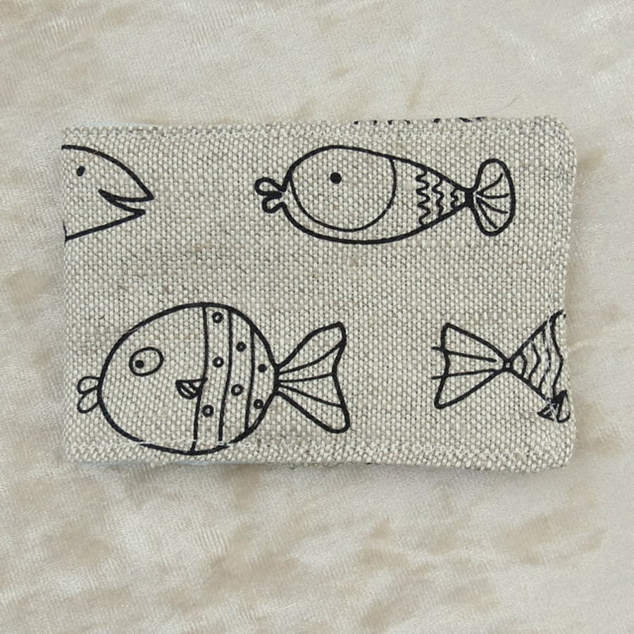 Travelcard Cover.  Oyster Card Sleeve.  Fish Design.