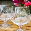 Pair Of Hand Engraved Goblet Glasses