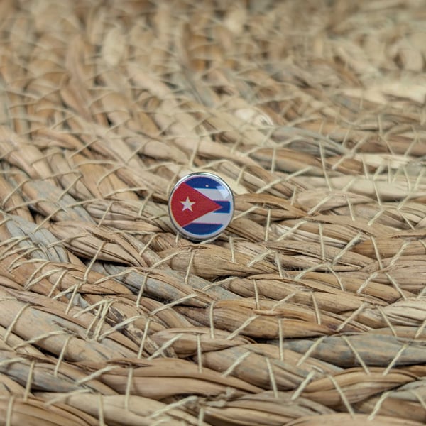 Cuba Flag Map Pin – Caribbean Travel Map Push Pin for Wooden Maps, Cuba Map Pin