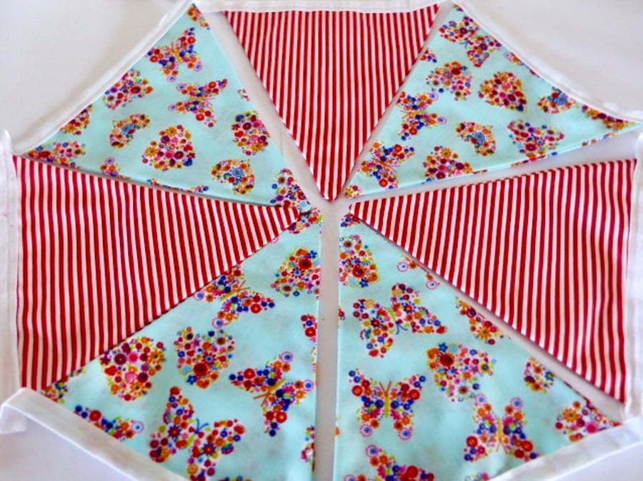 Butterfly and Stripes Bunting
