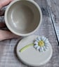 Perfectly imperfect sample- Ceramic lidded pot with sculpted daisy - Image 7