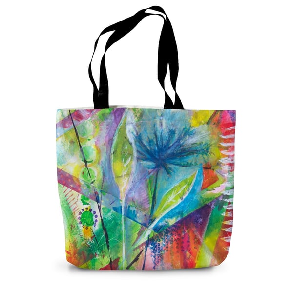 Multicoloured  Art Tote Bag, Original Botanical Design