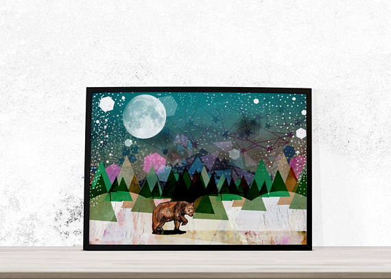 Alone Fine Art Print - Bear Artwork - Print for Children - Print for All 