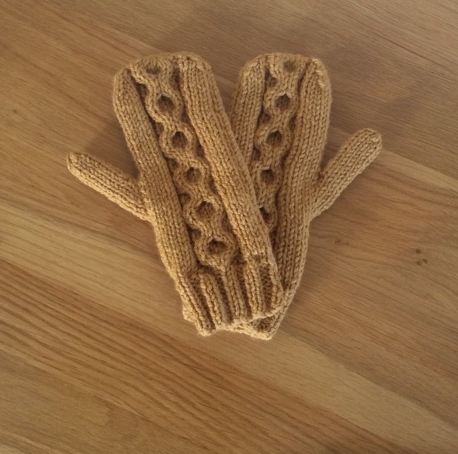 Hand knitted mittens 