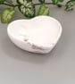 Taupe & White Marbled Small Heart Trinket Dish - Image 1