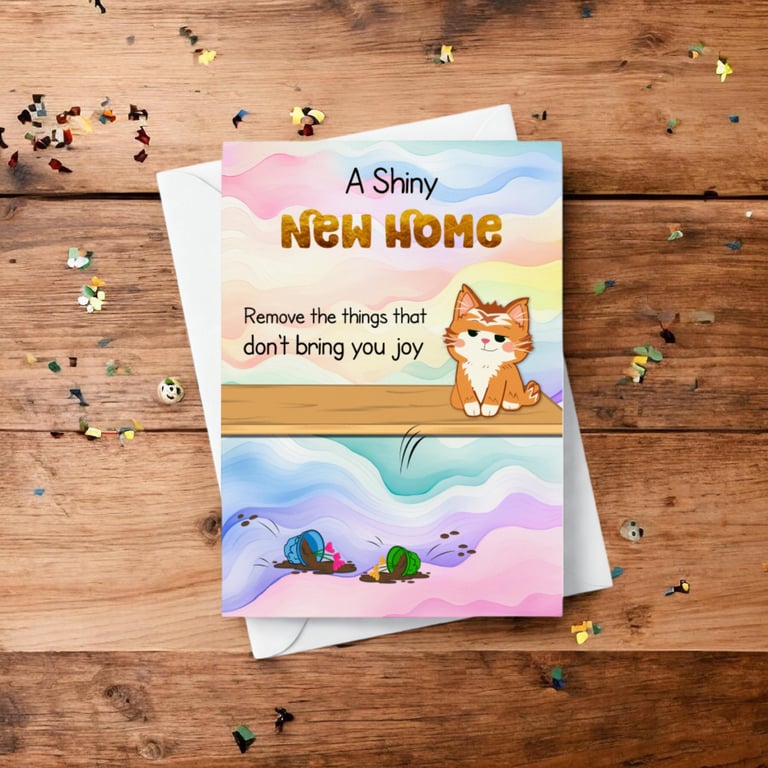 Funny Cat New Home Card, Sarcastic Housewarming Greeting, First Home Gift