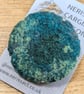 Heather Green Purple Abstract Embellished Recycled Textile 50mm Brooches  - Image 7